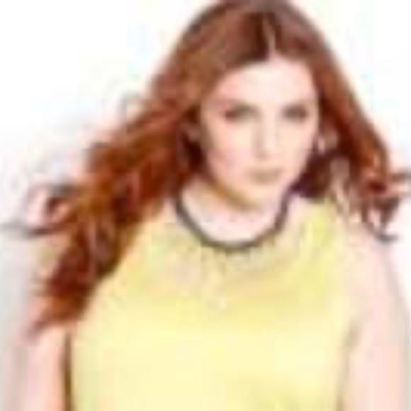 TANK TOP, DEEP SCOOP NECK, LEMON, SIZE 4X, EXTRA WIDE STRAPS, NYLON SPANDEX, - Picture 6 of 8